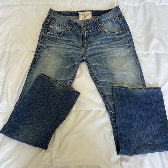Big Star Sophie Women Jeans Size 30R Blue Stretch Denim Boot Cut Y2K 90s Retro - Picture 1 of 11
